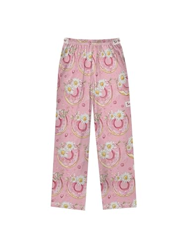 ZZKKO Flower Donuts Pink Boys Pants for Kids Jogger Pants with Pockets S2