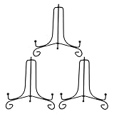 Atractivo decorativo atemporal: diseñado como un caballete ornamental para platos, este soporte decorativo con forma de voluta se sin esfuerzo con diferentes estilos de decoración, realzando la belleza de su habitación y siendo un regalo ideal. soporte de exhibición de hierro forjado, caballetes de hierro para exhibir cuadros