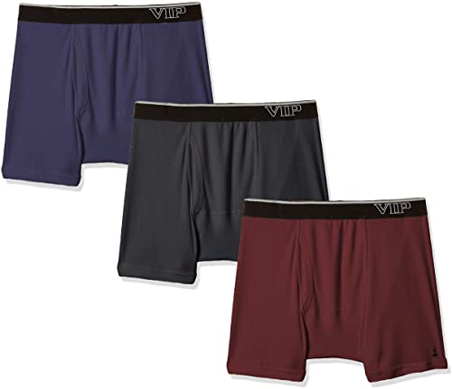 VIP Men’s Regal Collection 100% Cotton 1×1 Rib Trunk – Pack of 3