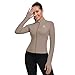 AURVAE Women's Workout Jacket, Womens Cropped Lightweight Running Jackets, Zip Slim Fit Athletic Tops for Gym, Yoga, Jogging (Large, Lunar-Rock)