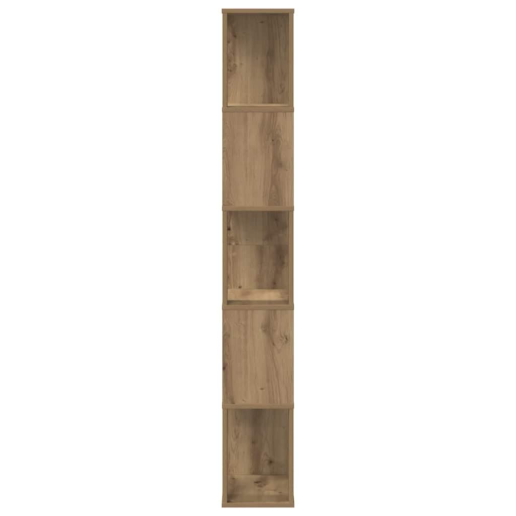 Bücherregal 5 Böden Artisan-Eiche 45x23,5x162,5 | Holzwerkstoff, Raumteiler, pflegeleicht, feuchtes Tuch, viel Stauraum