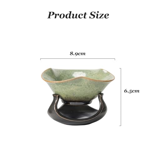 Ceramiczny sitko do herbaty z podstawką, wszechstronny zaparzacz do herbaty i akcesorium do herbaty, jajko do herbaty z sitkiem do różnych odmian herbaty, filtr do herbaty Kongfu do herbaty sypkiej