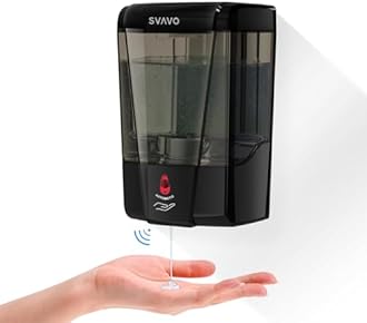 SVAVO Automatic Soap Dispenser Wall-Mounted, Hand Soap Dispenser Touchless Electric Sensor Pump Battery Operated for Office Home Kitchen Bathroom, Hotel Restaurant, 600ml/21fl.oz