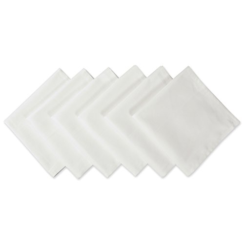 DII 100% Spun Polyester Table Top Collection, Napkins, 18x18, White, 6 Piece