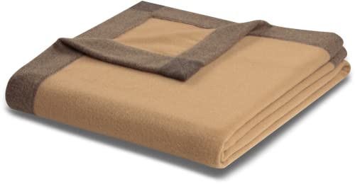 biederlack Wohndecke Prado recycelte Wolle Camel Größe 150x210 cm