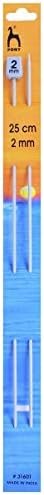Pony P31667 | ABS Plastic Single Pointed Knitting Needle | 8mm x 25cm | 2 pack