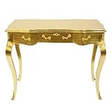 Höhe: ca 78 cm Casa Padrino Luxus Barock Schreibtisch/Konsole Gold Ink. Glasplatte 97 x 78 x 48 cm - Sekretär Luxus Möbel