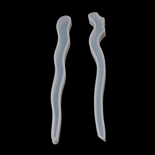 Moldes de silicone de resina em forma de bastão de cabelo para fundição de resina epóxi DIY molde pa