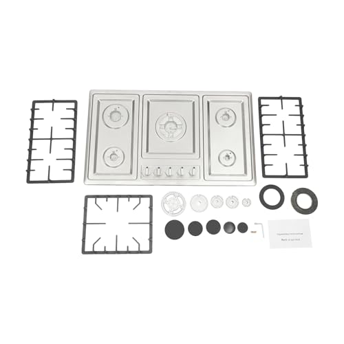 Placa de gas de 5 fuegos de cocina empotrable de 86 cm para gas natural y restauración 7