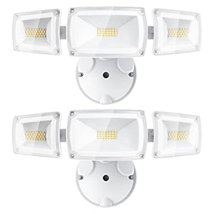 USTELLAR 55W Flood Lights Outdoor, Switch Controlled LED Flood Light Outdoor 5500LM 5000K, IP65 Waterproof Exterior Security Light,Outside Spotlight for Garage Eave Yard 2 Pack (White)