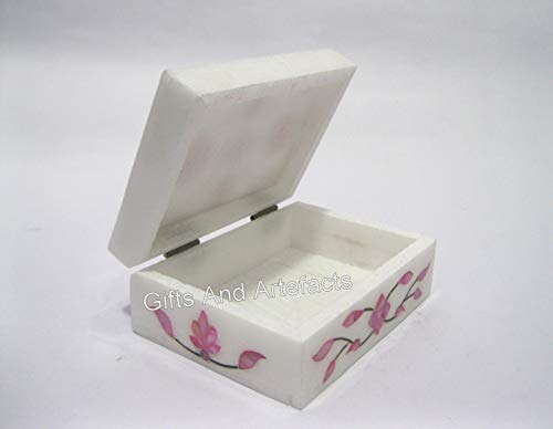 Boîte à bijoux en nacre avec incrustations marbrées blanches, idée cadeau - 4