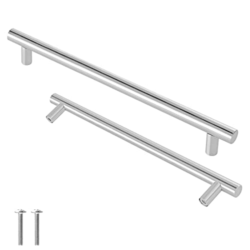 Cjueiom 12 Pack Brushed Nickel Cupboard Handles 128mm Hole Center T Bar Handles - Image 2
