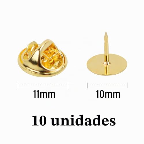 Miniatura 5 de Boumvid Cierres De Mariposa, 10 Pares Mariposas Clutch Metal Pin Back Cierre De Broche Pins, Ropa Embragues Pines Con Alfileres En Blanco, Para Diy Manualidades Y Joyería Tachuelas Corbata Dorado