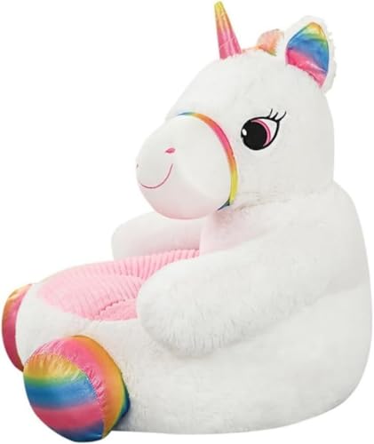 Hubiuyo キッズソファ 子供用 ソファ 子供 かわいい 可愛い 動物 アニマルチェア 座椅子 クッション ソファー 折りたたみ 1人用 キッズ ミニソファ ペットのソファ漫画のおもちゃ怠惰なかわいいアヒルのユニコーンの小さなソファ席 (ユニコーン)