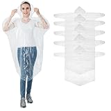 Igoera®️ Poncho pluie jetable, imperméable et transparent. Cape de pluie à capuche pour fe...