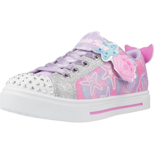 Skechers Kids Twinkle Toes Twinkle Sparks-Underwater Magic Sneaker, Lavender/Multi, 6 Toddler