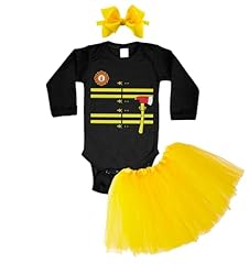 Long Sleeve Black Bodysuit / Yellow Tutu