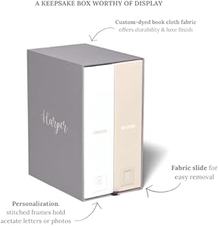 Savor I Baby Deluxe Box | Acid-Free Newborn Keepsake & Memory Organizer with 52 Labels, 9 Drawers, 8 File Folders | Gift for Pregnancy, Gift for Mom & Baby Shower, Slate, Harper Font