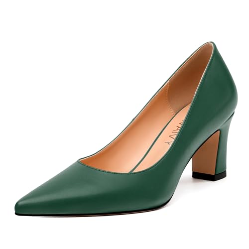 Women's Pumps, Pointed Closed Toe Mid Heel, Fashion Solid Matte Daily Working Party Shoes for Women 2.5Inch