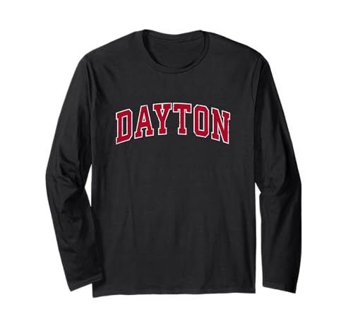 Dayton Ohio OH Vintage Sports Design Red Design Long Sleeve T-Shirt