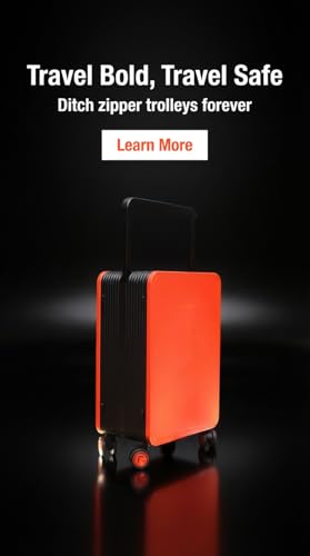 Image of Dual Tone Trolley Bag Medium -Premium Plus | Polycarbonate Hardshell Luggage with TSA Lock | 360 Spinner Wheels & Wide Telescopic Handle |Tough Bag (Red and Black, 20)