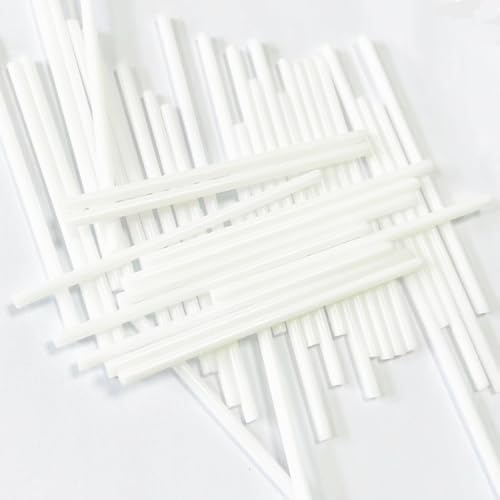 fKiZanthene 100pcs White Lollipop Sticks 0.27 x 7cm Cake Pop Sticks for Baking Party Crafts