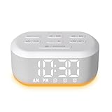 Brown Noise Machine Small Digital Alarm Clock Sound Machine for Bedrooms White Noise Machine Night Light Plug in Desk Clock with 30 Wake up Sounds Clock for Kids Heavy Sleepers Snooze 32 Levels Volume