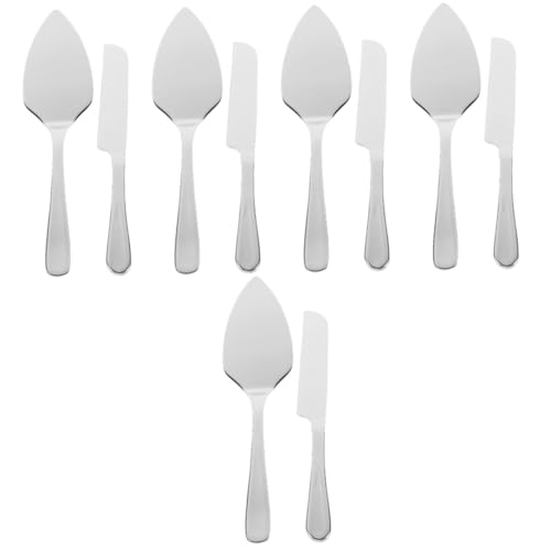 Unomor 5 Sets Cake Knife Set Cake Server Cake Spatula Baking Shovel Cake Pizza Cutters Pie Server Tart Dessert Slicer Cake Cutting Tools Cake and Server Cakes Silver Stainless Steel
