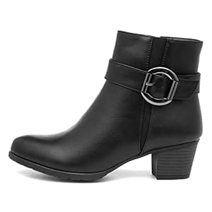 Lilley May Womens Black Heeled Ankle Boot