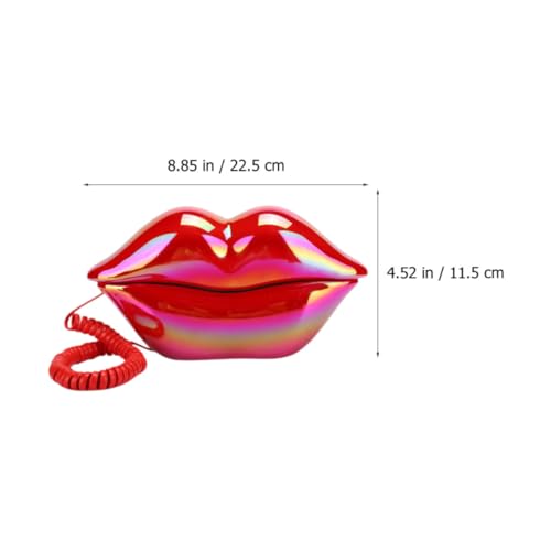 Teléfono labios rojos con cable ABOOFAN para decorar espacios aburridos 2