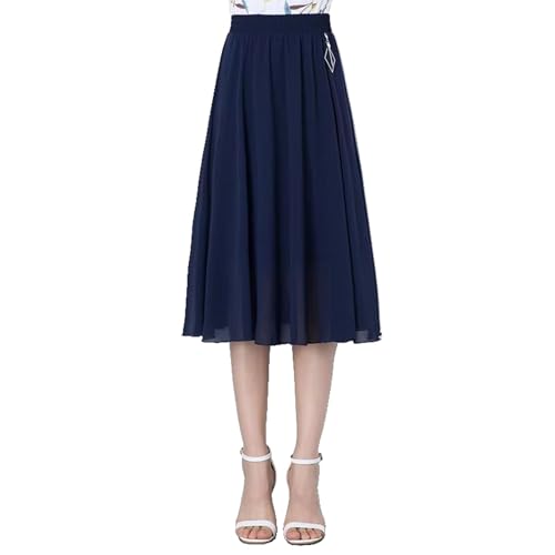 Jupe d'été en mousseline de soie fluide et légère à taille élastique pour femme