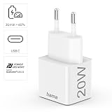 Hama ładowarka sieciowa 20 W (mini, kabel USB C - Lightning, Power Delivery, szybka, 1m, do Apple iPhone, quick charge, ładowanie telefonu) biała