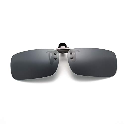 Polarized Clip on Sunglasses Over Prescription Glasses for Men Women Driving Fishing Outdoor Sport (Black)