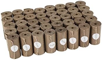 Dumi Pets Biodegradable dog poo bag Extra Thick and Strong,100% Leak Proof 40 rolls for 600 PCS poo bags (Grey)