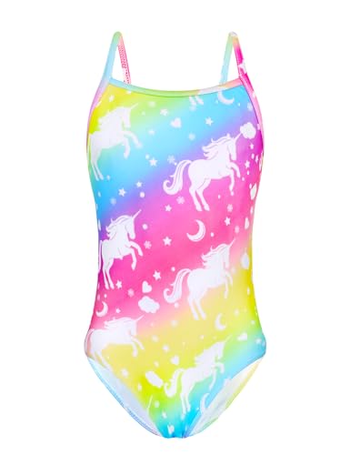 Image of Snowheart Girls Swimsuit One-Piece Bathing Suits Multicolor Kids Sport Summer Beach Swimwear for 2-12 Years Old