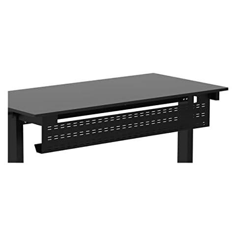 Stand Up Desk Store Under Desk Cable Management Tray Black Horizontal Computer Cord Raceway and Modesty Panel (Black, 51") Cover