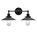 Phansthy Vintage Industrial 2-Light Wall Light 8.7 Inches Flared Sconce Light