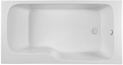 Jacob Delafon, Pack Baignoire Bain-douche Malice Droite, Blanche, + vidage, E6D146R-00