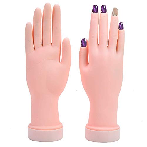 Timoo Nail Practice Hand, Soft & Flexible Fake Mannequin Hand for Nail Art Training (1 Pcs)