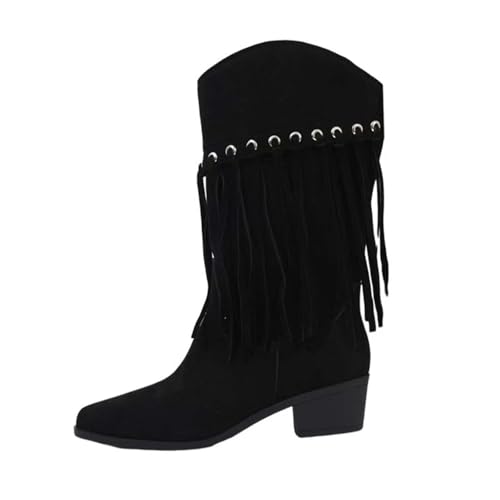 Bottines épaisses au mollet pour femme résolvant le manque de stabilité en talon 43