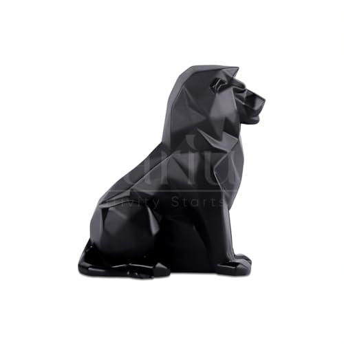 Artarium Geometric Lion Idol Black Sculpture for Car Dashboard House
