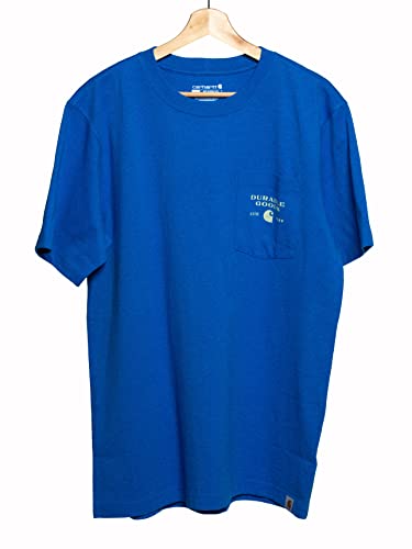 Carhartt Men's Relaxed Fit Heavyweight Short-Sleeve Pocket Logo Graphic T-Shirt, Marine Blue Heather, Large - image 5