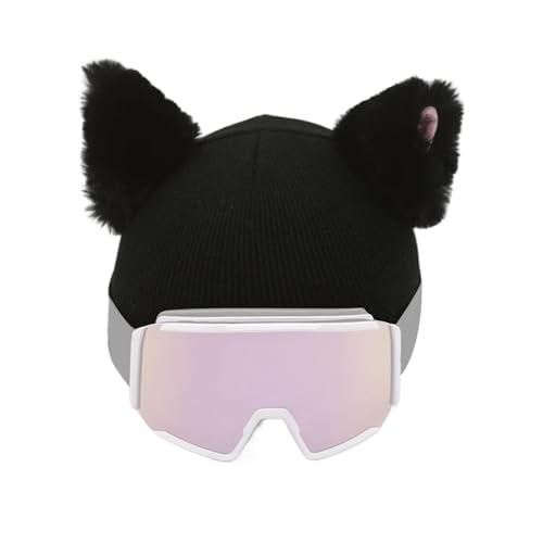 Cubierta para Orejas De Gato para Casco – Protectora De Felpa para Casco De Esquí | Gorros Deportivos De Invierno Cálidos, Material Suave Y Duradero, Ajuste Cómodo, para Adultos, Niños, Snowboar
