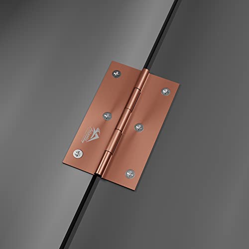 Image of Atlantic Window Door Hinges 3 Inch x 16 Gauge /1.7 MM Thickness, Premium Stainless Steel Welded Head, Rose Gold Finish, Pack of 12 Pcs