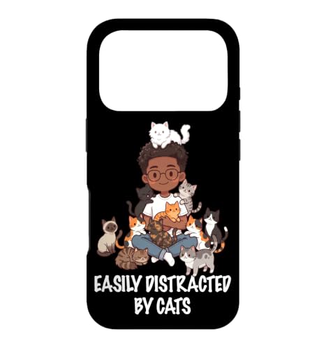 Easy Distracted By Cats Lover Man Boy Cat Dad �X�}�z�P�[�X iPhone 17 Pro �p