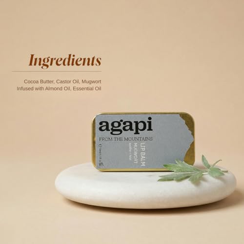 Image of Agapi Sikkim Mugwort Lip Balm - Nourishing, Natural Moisturizer for Soft, Hydrated Lips, Healing & Soothing with Mugwort Extract, Perfect for Dry & Chapped Lips - 10ml.