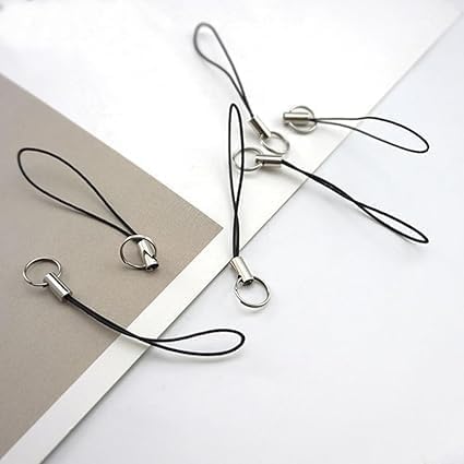 10 Pcs Black Lanyard Phone Ring Strap For Mobile Lariat Lanyard Cell Phone Split Ring Strap Sliver Tone Split Cellphone Charm Cords For Cellphone Usb Drive Keychain Diy Useful Processed - Image 7
