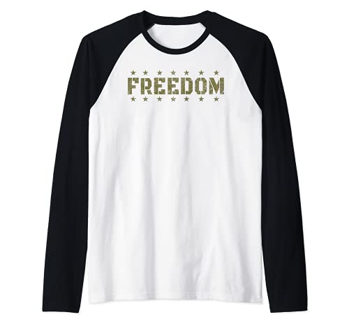 FREEDOM Raglan Baseball Tee, Black