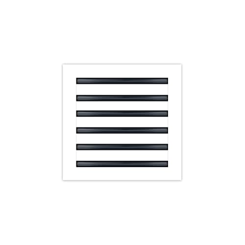 BUILDMART - 12x12 Modern AC Vent Cover - Decorative White Aluminum Air Vent - Standard Linear Slot Diffuser - Heating and Cooling Register Grille for Ceiling Walls & Floors - Texas Buildmart