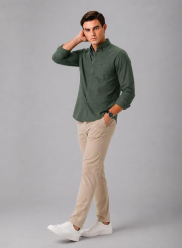 ADRO Men's Green Oxford Cotton Casual Shirt Laurel-Green - Image 6